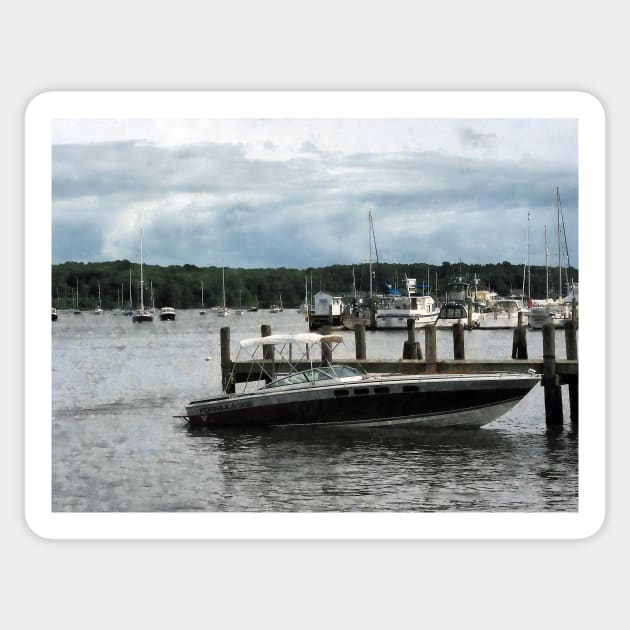 Essex CT - Stormy Day At The Harbor Sticker by SusanSavad